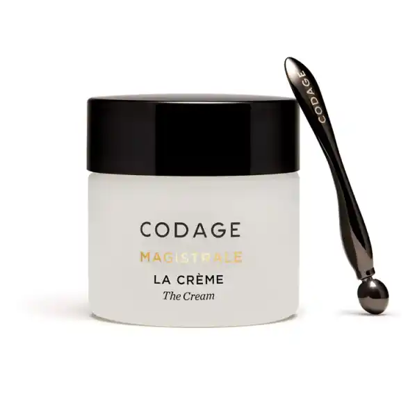 Codage Paris La Crème Magistrale, weiße Cremedose mit schwarzem Deckel und Applikator.