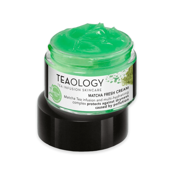 TEAOLOGY Matcha Fresh Cream, feuchtigkeitsspendende Gesichtscreme mit Matcha-Tee-Infusion, schützt vor Umweltverschmutzung.