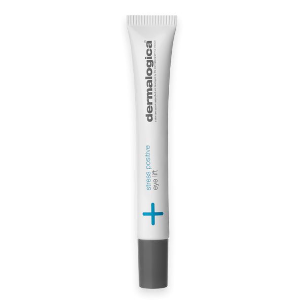 Dermalogica Stress Positive Eye Lift Tube auf weißem Hintergrund.