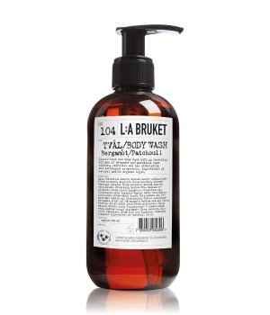 L:A Bruket No. 104 Bergamot/Patchouli Flüssigseife 250 ml in brauner Flasche mit Pumpspender.