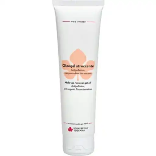 Tube mit Biofficina Toscana Make-up-Entferner-Gel, 150 ml, auf weißem Hintergrund.