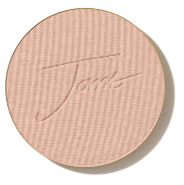 Runder, honigfarbener Bronzer mit der Aufschrift 'Jane' in der Mitte.