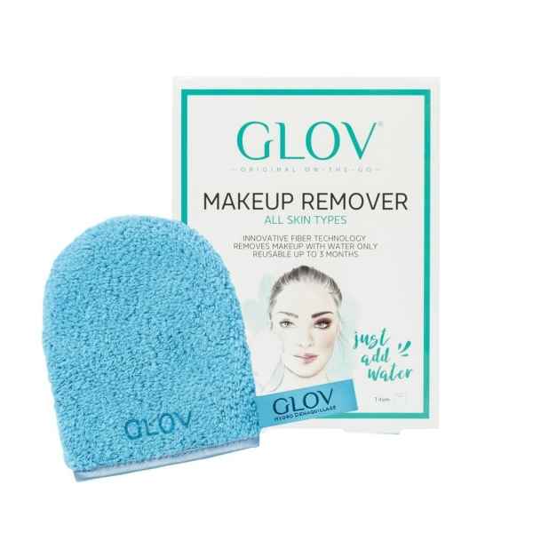 GLOV Makeup Remover für alle Hauttypen, wiederverwendbar bis zu 3 Monate, innovative Fasertechnologie, blaues Reinigungstuch.