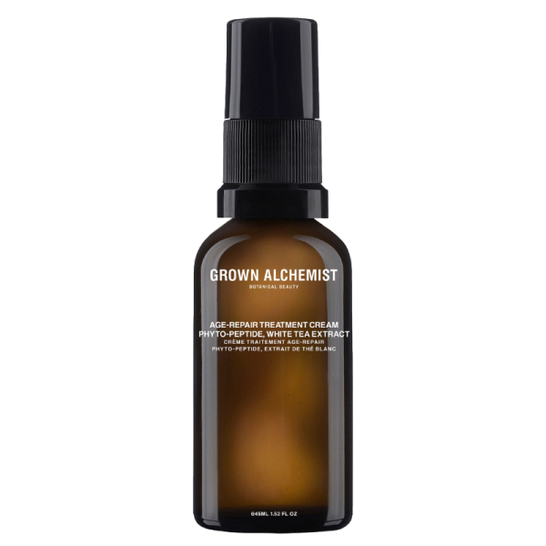 Grown Alchemist Age-Repair Treatment Cream Phyto-Peptide White Tea, braune Flasche mit schwarzem Sprühkopf, 40ml.