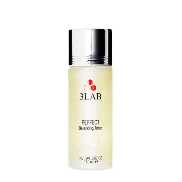 3LAB Perfect Balancing Toner, 150 ml, in einer transparenten Flasche mit silbernem Deckel.