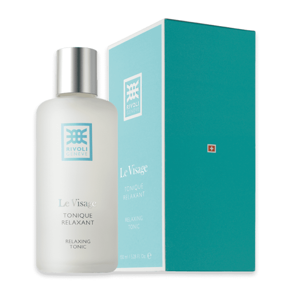 Flasche und Verpackung von Rivoli Genève Le Visage Tonique Relaxant, 150 ml.