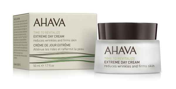 AHAVA Extreme Day Cream 50 ml, reduziert Falten und strafft die Haut, Produktbild mit Verpackung.