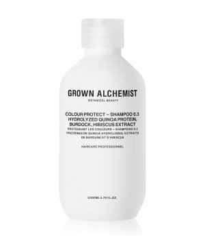 Grown Alchemist Colour Protect Shampoo 0.3, 200 ml Flasche, weißes Design, mit hydrolysiertem Quinoa-Protein, Klette und Hibiskus-Extrakt.