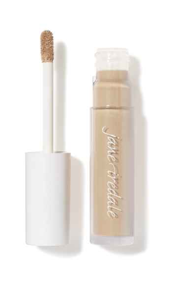 Jane Iredale PureMatch Liquid Concealer 6N, geöffnet mit Applikator und Flasche nebeneinander.