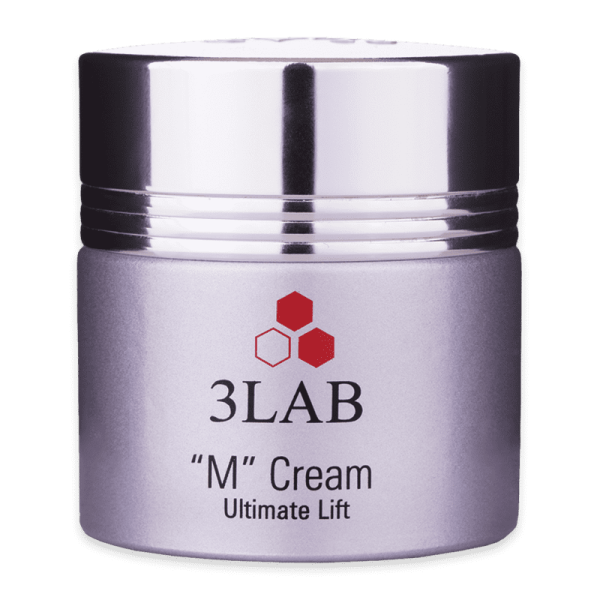 3LAB 'M' Cream Ultimate Lift in silberner Dose mit schwarzem und rotem Logo.