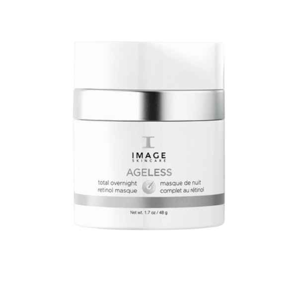 IMAGE Skincare Ageless Total Overnight Retinol Masque, 48g, weiße Verpackung mit silbernem Deckel.