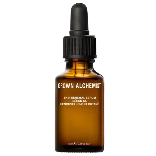 GROWN ALCHEMIST Skin Renewal Serum 25 ml in brauner Glasflasche mit Pipette.