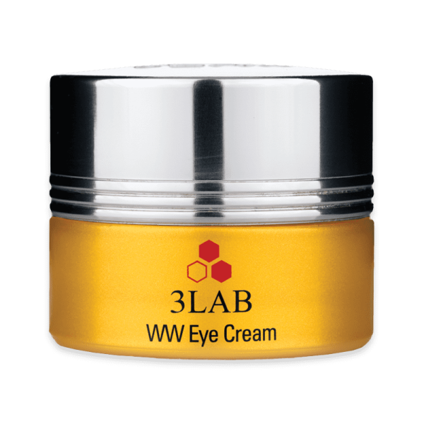 3LAB WW Eye Cream in einem gelben Behälter mit silbernem Deckel.