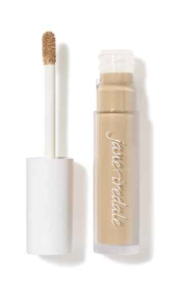 Jane Iredale PureMatch Liquid Concealer 8N, geöffnet mit Applikator, auf weißem Hintergrund.