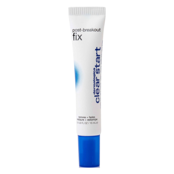 Dermalogica Clear Start Post-Breakout Fix Tube, 15 ml, auf weißem Hintergrund.