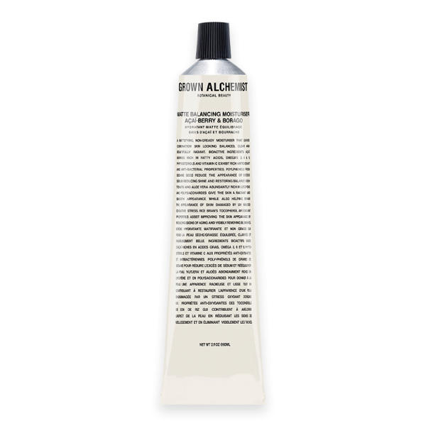 Grown Alchemist Matte Balancing Moisturiser 60 ml Tube mit Text auf der Vorderseite.