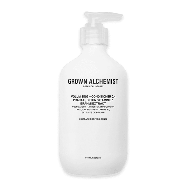 Grown Alchemist Volumising Conditioner 0.4 in weißer Flasche mit Pumpverschluss, 500ml.