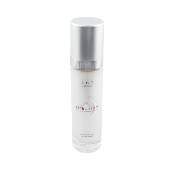 Flasche von SBT Lifecell Cell Redensifying The Concentrate auf weißem Hintergrund.