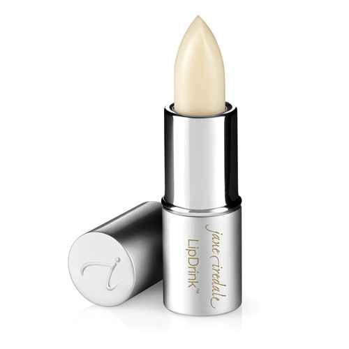 Ein geöffneter Lippenstift mit silberner Hülle und beiger Farbe, daneben die geschlossene Kappe.