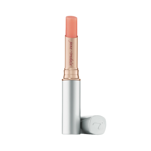 Jane Iredale Just Kissed Lip and Cheek Stain in Forever Pink, offener Lippenstift mit silberner Hülle.