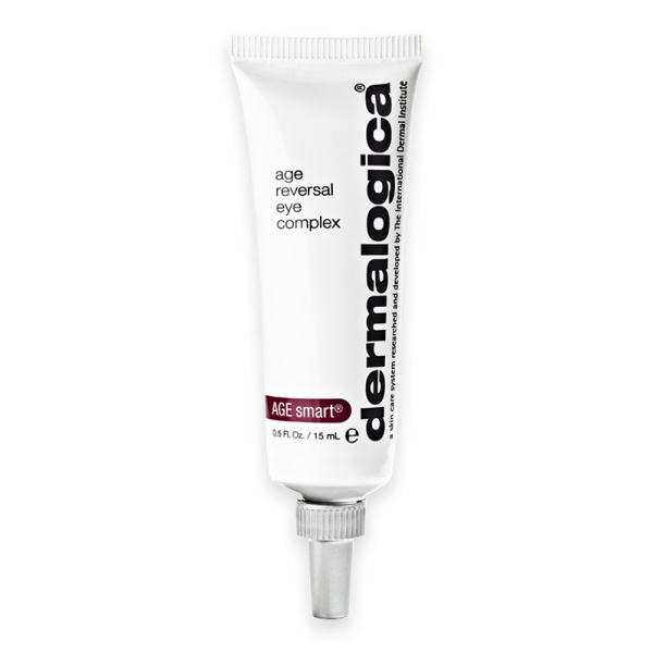 Dermalogica Age Reversal Eye Complex, 15 ml Tube, weiß mit schwarzem Text und rotem AGE smart Logo.
